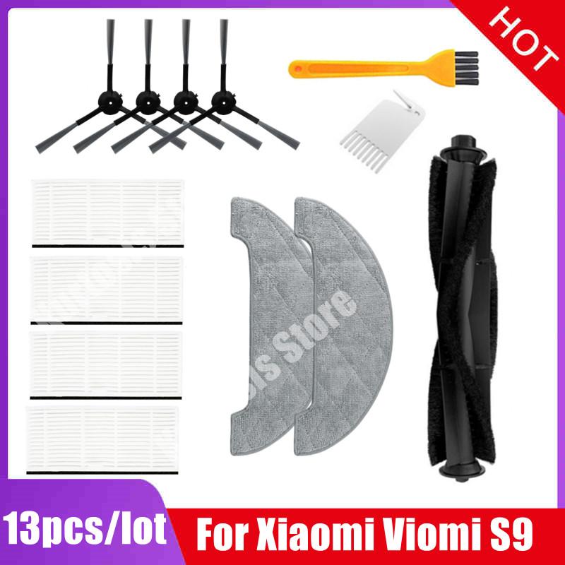Haupt-Seitenbürste Hepa-Filter Staubbeutel Mopptücher Lappen Zubehör-Set für Xiaomi Viomi S9 Roboter-Staubsauger Ersatzteile