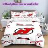 Ice Hockey Logo Pattern Bedding Quilt Set Quilt Cover Pillowcase Home Decoration Birthday Gift (1*duvet Cover+ 2*pillowcase, Without Core)