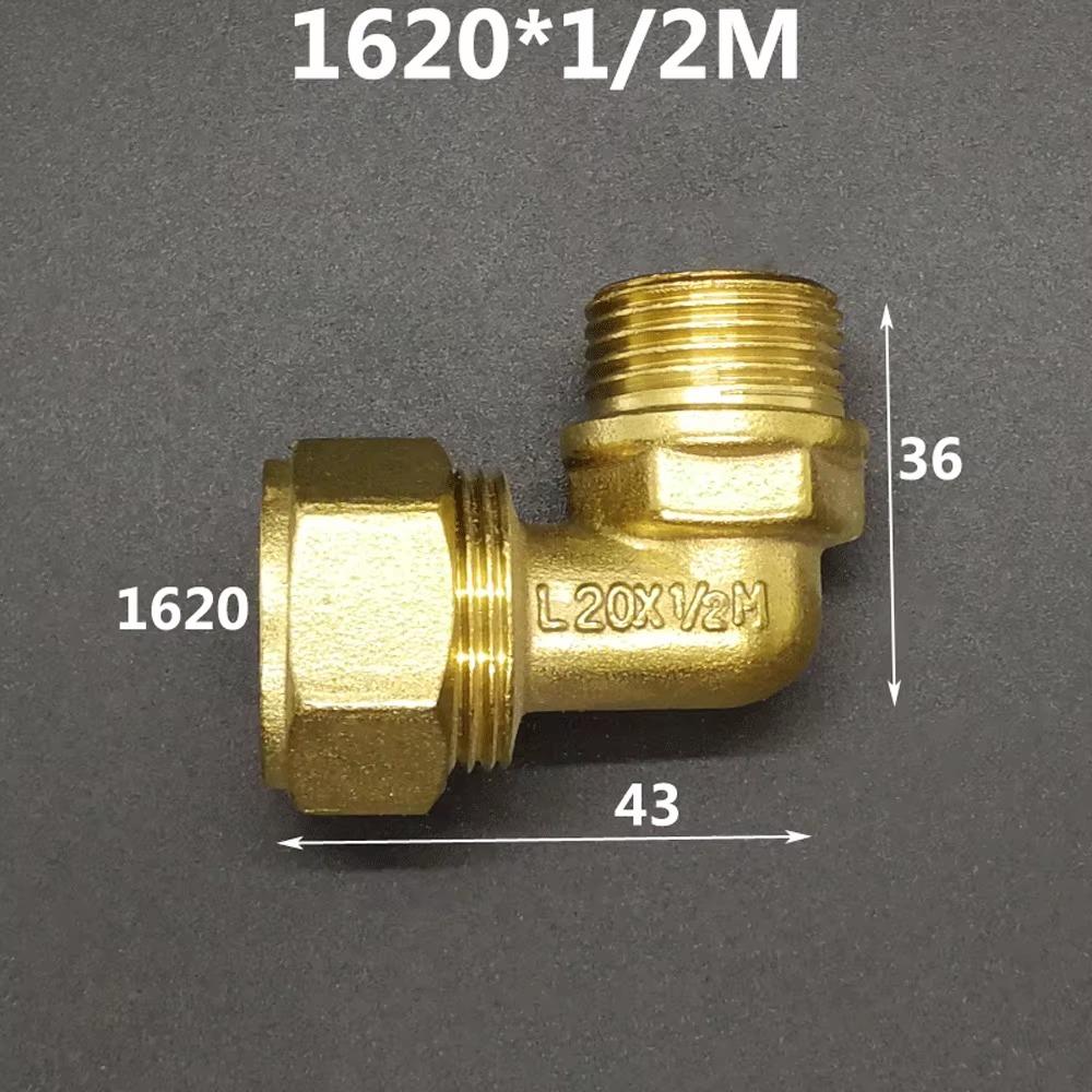 Brass DN15 DN20 Male/Female Thread Elbow Pex 1216/1418/1620 Pipe Fitting Aluminum Plastic Pipe Fittings for Floor Heating