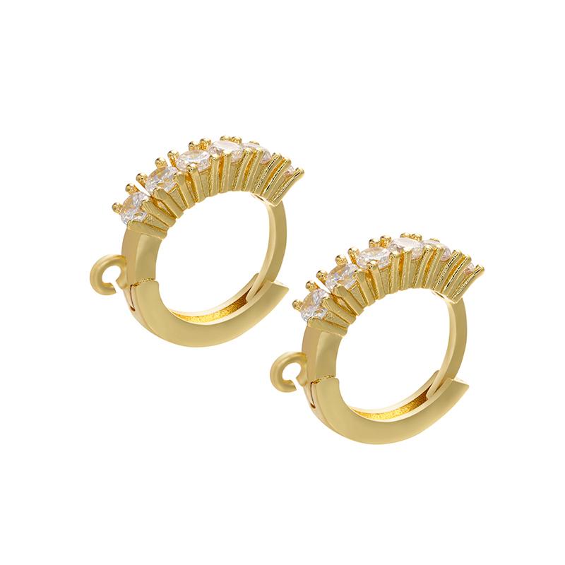 ZHUKOU Brass Gold Earring Hooks Accessories Crystal stud earrings hook for handmade Earrings Jewelry Making VE94