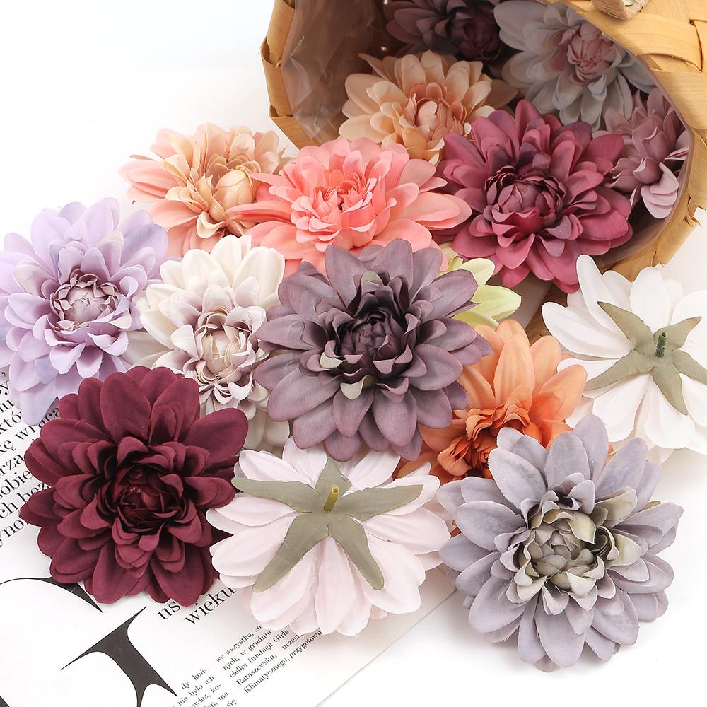 3/5Pcs Artificial Flowers Silk Rose Head Big Fake Flowers For Home Decor Wreath Accessories Bride Wedding Marriage Decoration