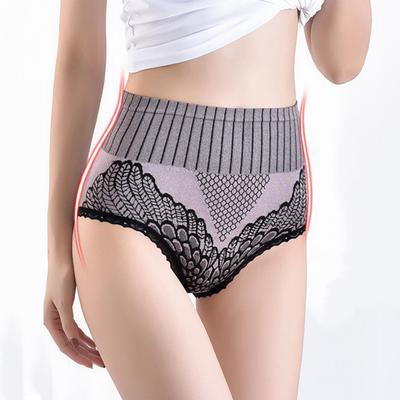 Women Underpants High Waist Tight Breathable Print Elastic Tummy Control Anti-septic Moisture-proof Women Briefs Inner Wear
