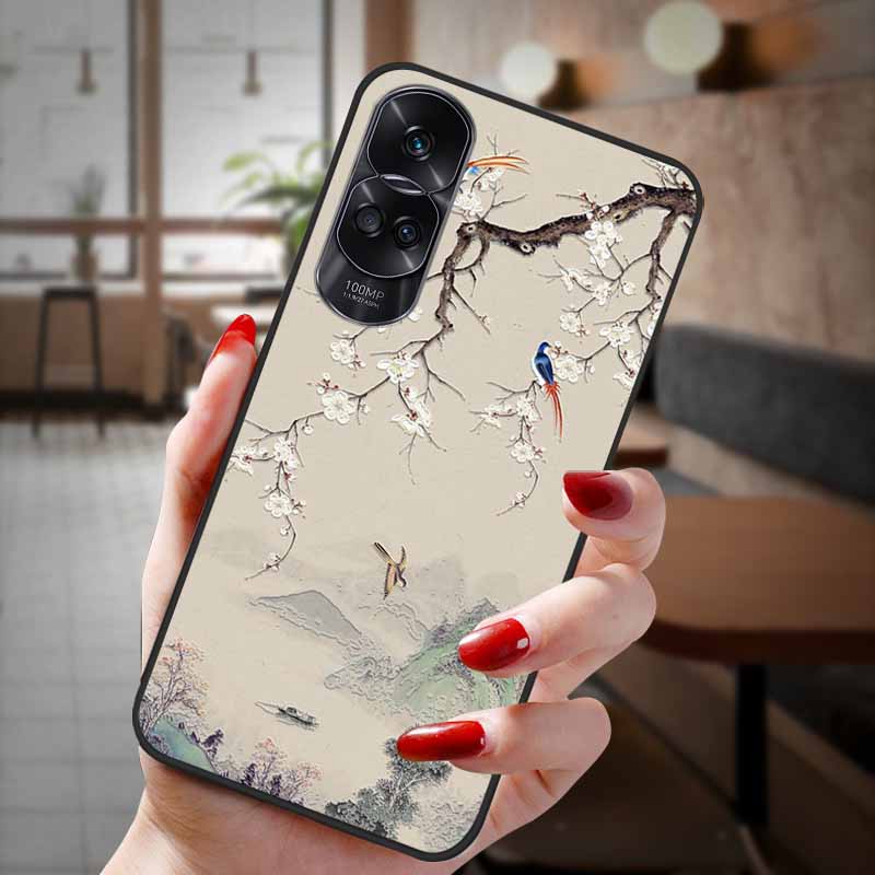 For Honor 90 Lite 5G Case 3D Flower Relief Emboss Silicon Back Cases For Honor 90 Cover Honor90 Pro 90Pro 90Lite Soft Protective