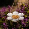 Metal Tray Hanging Bird Feeder Large Capacity Bird Bath Parrot Feeding Station  Garden Decoration