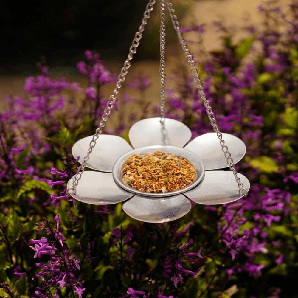 Metal Tray Hanging Bird Feeder Large Capacity Bird Bath Parrot Feeding Station  Garden Decoration