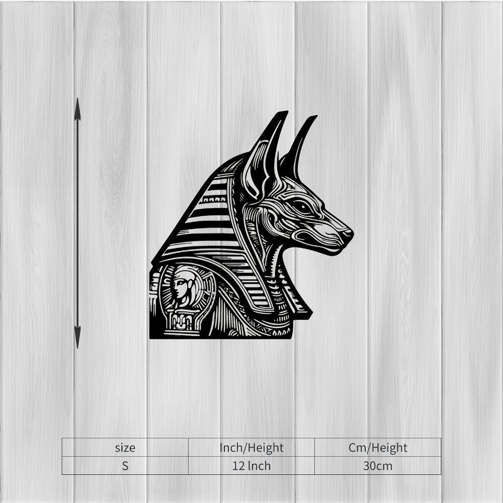 

Anubis Metal Wall Art Mystical Mural Statue Weather Resistant Gift for Halloween Egyptian Festival Outdoor Garden Fence Indoor Living Room Decor S/30cm/12inch