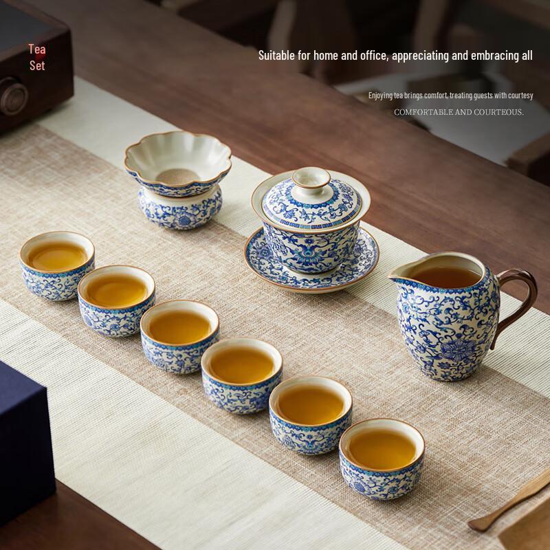 Mingguang Sancai Ru Kiln Gaiwan Tea Set