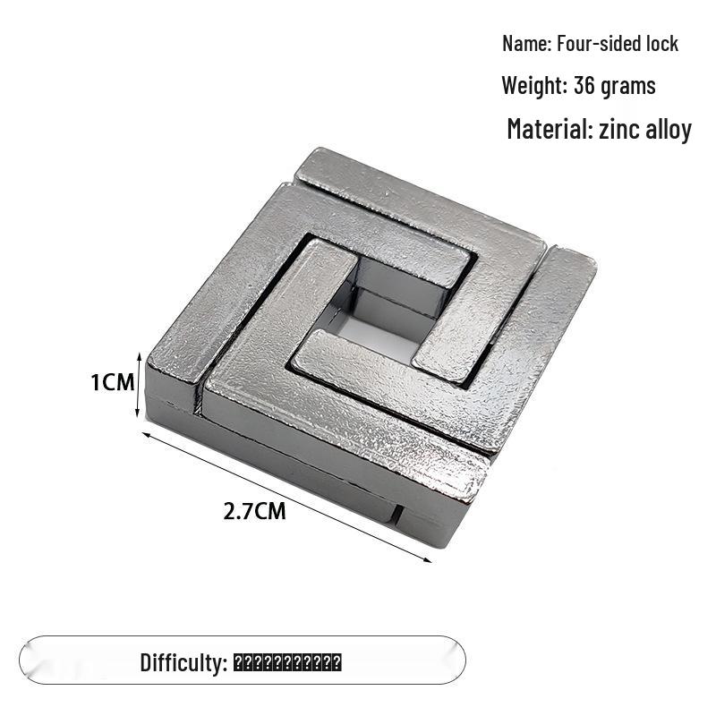 Zinc Alloy Kongming Puzzle Lock: Disentanglement Ring Educational Toy