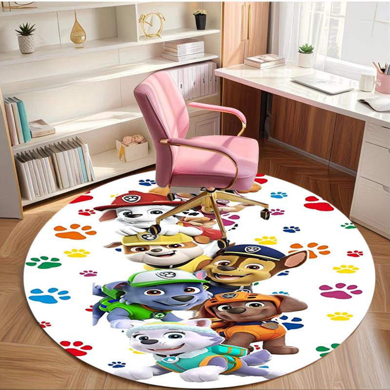 Jungle Pups Print Round Rug, Washable Floor Carpet, For Entryway Dorm Laundry Room Office Study, Home Decor Birthday Christmas Gift