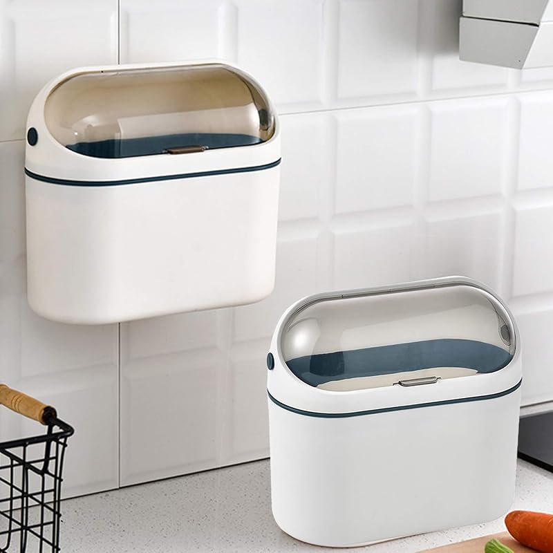 

LALASTAR Desktop Trash Can with Lid, Mini Trash Can for Desk, Small Office Countertop Garbage Can, Mountable Tiny Wastebasket for RV, Dorm, Freezer, синий