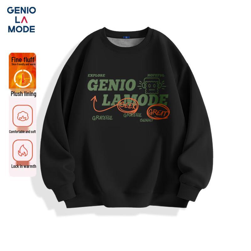 

GENIOLAMODE Men s Big Cookie Graffiti Heavyweight Fleece-Lined Crewneck Sweatshirt 2XL