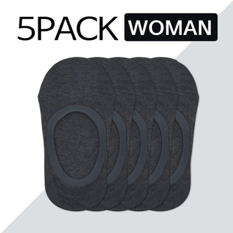 [Set of 5] Women s Colored Slippers - Charcoal Charcoal