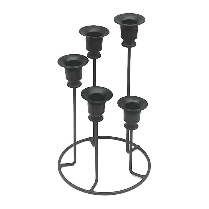Unique Candlestick 5 Branch Iron Holder for Wedding Decors