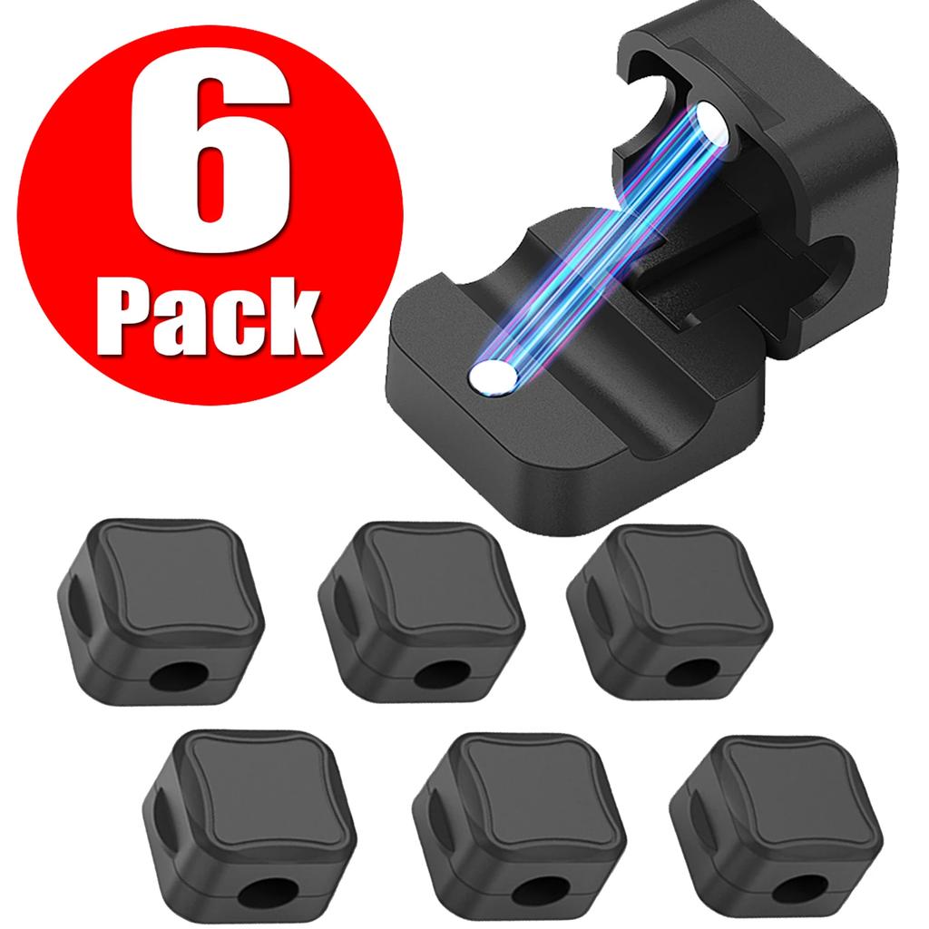 3/6/12 Pcs Magnetic Cable Clip Cord Holder Adhesive Wire Holder Keeper Organizer for Home Office Car Under Desk Cable Management