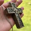 Cross Pendant Retro Necklace Double Layer Geometric Alloy Fashion Jewelry Women