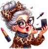 QT2455#15cm Decaluri Vain cu Imprimeu Leopard pentru Doamne în Vârstă, Autocolante Impermeabile din Vinil pentru Mașină, Laptop, Suprafață de Sticlă