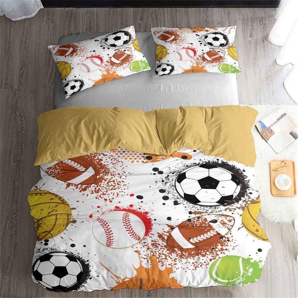 Baseball Three-Piece Quilt Cover Digital Printing Bedding Set Bed Cover