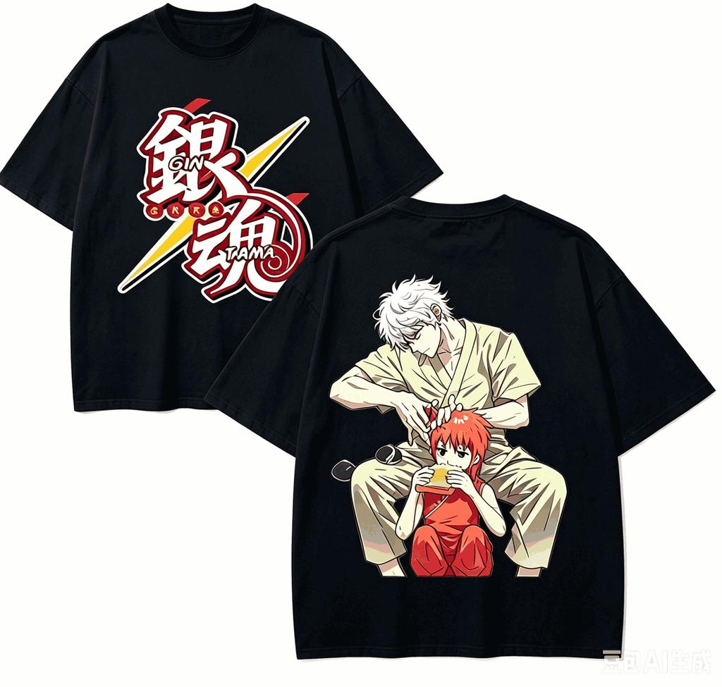 Gintama GINTOKI Anime Liebhaber T-Shirt Harajuku Baumwolle Neues Modell High Street Retro Oversized Unisex