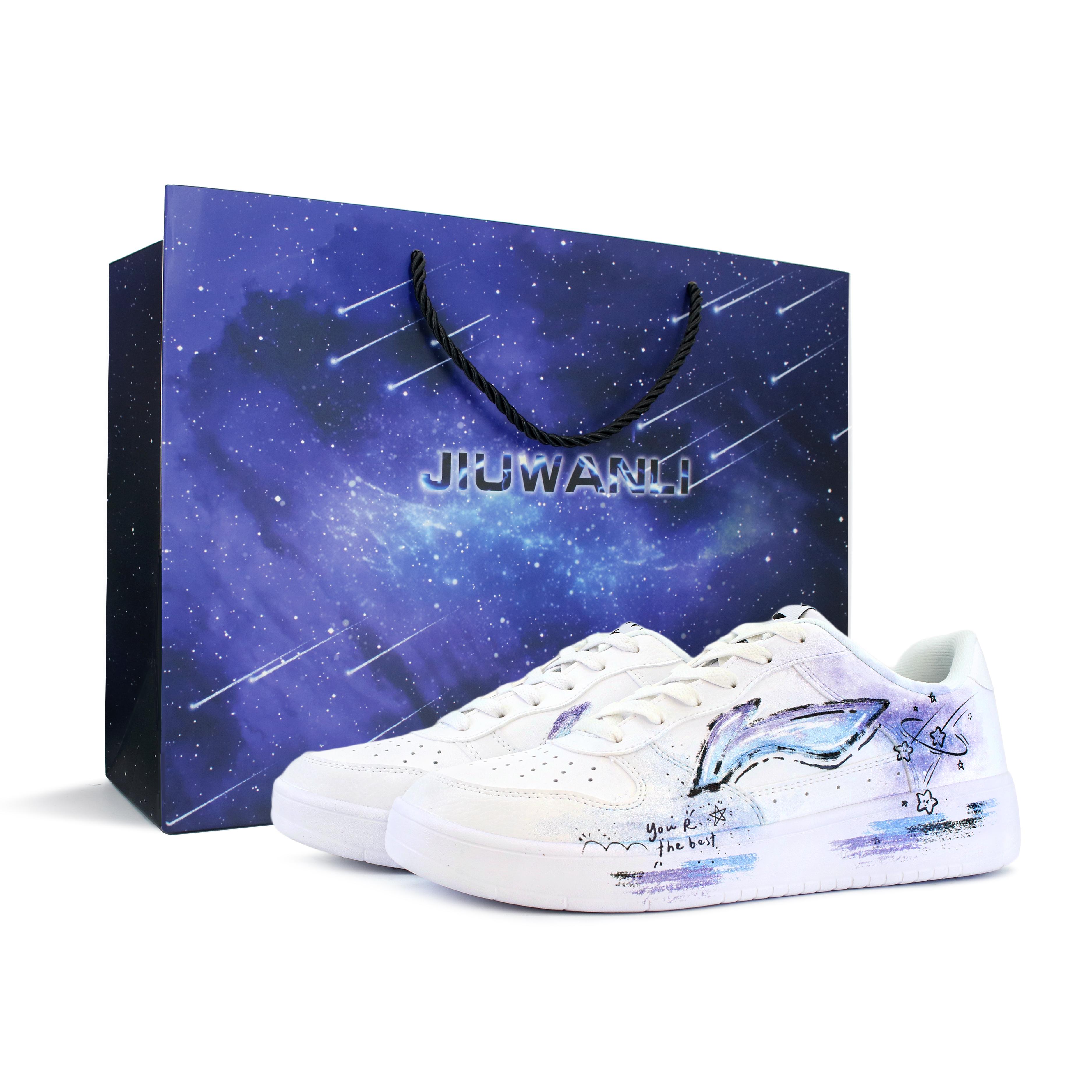 

Li Ning Floating Boat Slip Resistant Abrasion Resistant Low top Skateboard Shoes Women s Blue Purple White AGCS420-6(team1723-YL) 35