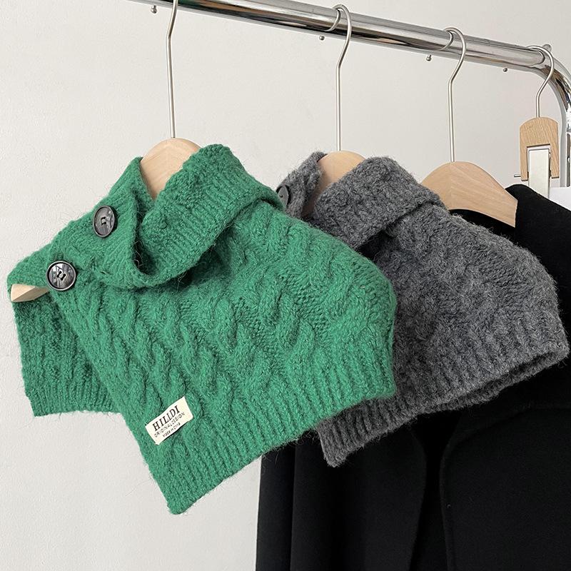 Damen Herbst/Winter Dick Zopfmuster Halswärmer Schal - Koreanischer Stil Rollkragen Pullover