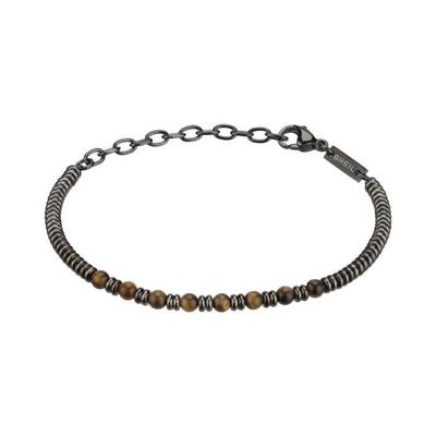 Bracelet - BREIL - B Fence - IP Gun Steel - Tiger's Eye J3140