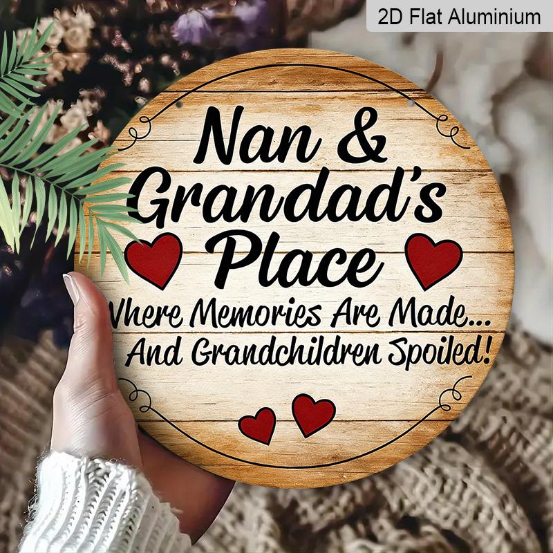 2D Flat - 1pc Vintage Aluminum Sign, a Place Filled with Memories at Grandparents' Home, Also a Paradise for Grandchildren, Suitable for Decorating