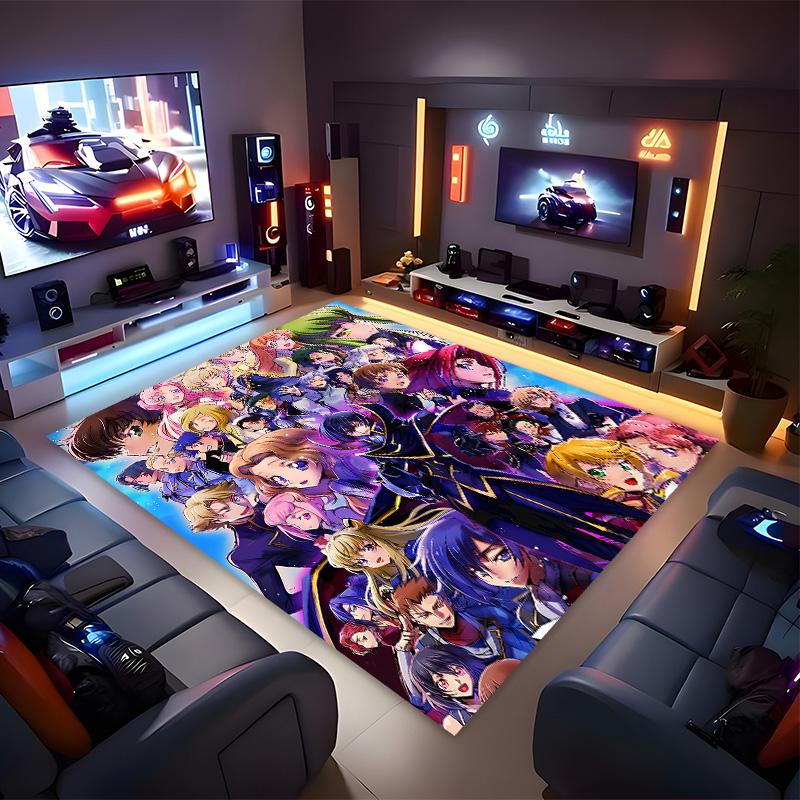 Anime Code Geass Printed Absorbent Washable Carpet,Non-Slip Bathroom Mats,Kitchen Rugs,Living Room Entrance,Camping Picnic Rugs