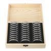 HILIFE Coin Storage Box With Adjustment Pad 20/30/50/100PCS Adjustable Wooden Commemorative Coin Collection Case Holder CapsulesGood product