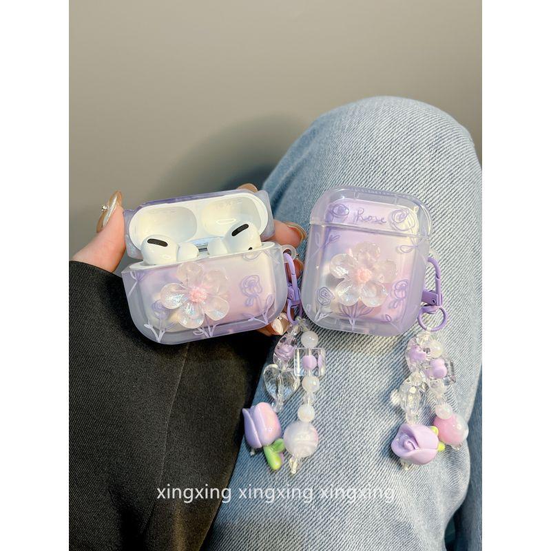 

INS Девчачье Сердце Трехмерный Цветок для Airpods4 Apple Защитный Чехол Airpodspro2 Чехол для Наушников Bluetooth 3 Поколение airpods pro Gradient Purple Flower [Single Shell]]