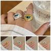 Hollow Blue Eye Finger Buckle Korean Style Gothic Rings Cute Demon Eye Rings  Women