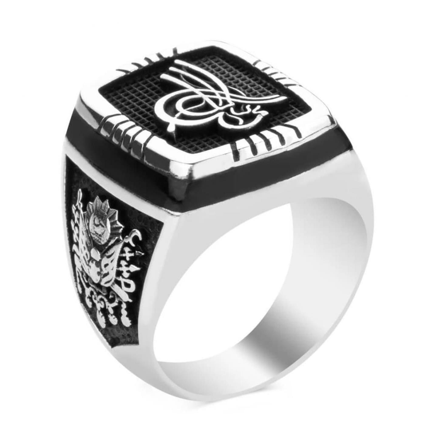 

Серебряное османское кольцо с изображением сельджукского орла