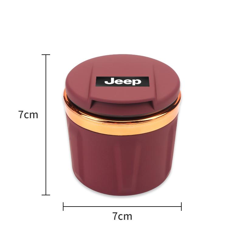 Car Ceramic Ashtray LED Light Ash Tray Cup Auto Accessories For Jeep Grand Cherokee Wrangler JK Gladiator Compass Renegade Recon ANR1