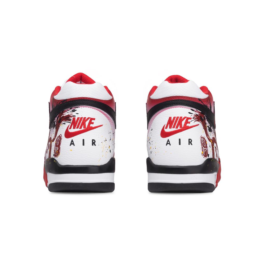 Nike Flight Legacy Cushioning Slip Resistant Abrasion Resistant Rebound Mid top Vintage Basketball Shoes Unisex BQ4212-100(Team767-)