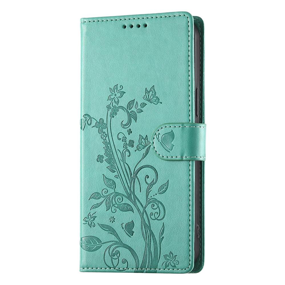 Wallet Case for Honor X5c Plus 4G / X5c 4G / Play10A 4G Butterfly Floral Imprint PU Leather Phone Cover with Wrist Strap