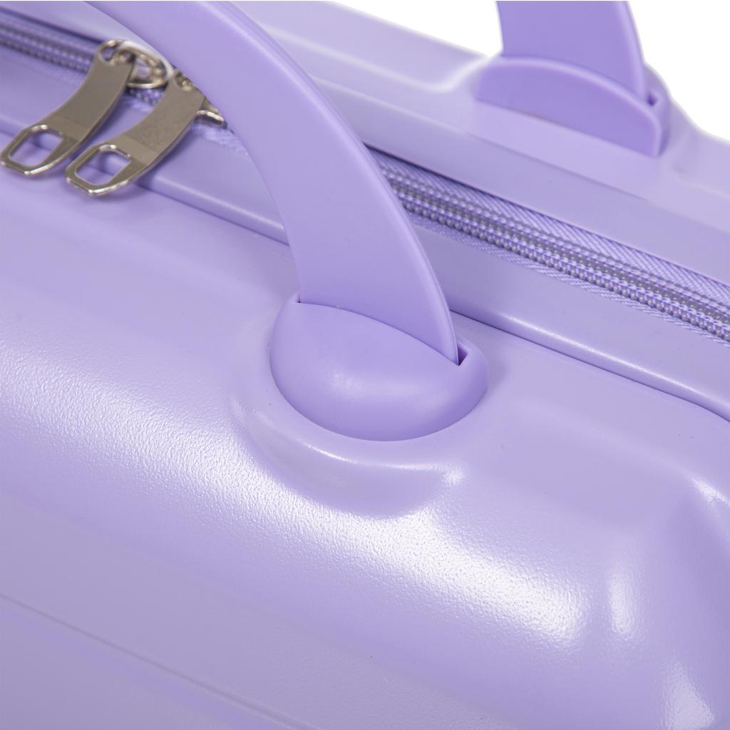 14"/19"/24"/28" 4-Piece ABS Spinner Luggage Set – Large & Medium Sizes – Integrated Combination Lock & 14" Cosmetic Bag (Blue + Purple)