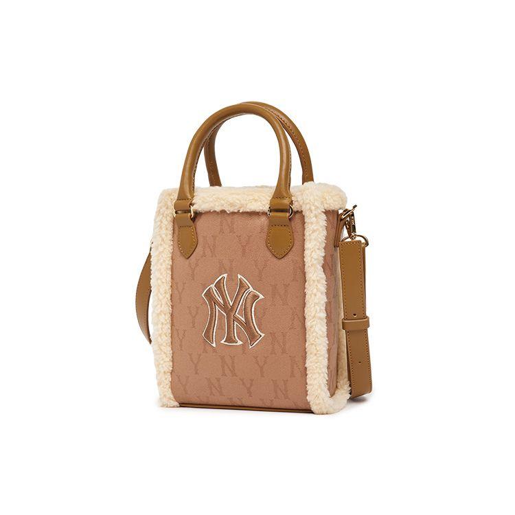 MLB New York Yankees Faux Leather Tote Bag Shopping Bag Shoulder Crossbody Handbag Small Women tote bags Brown 7ACRM0826-50BGD