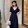 Large Size Contrasting Color Polo Dress Women's Summer 2026 New Fat Mm Belly Cover and Thin Skirt Casual T-shirt Long Dress