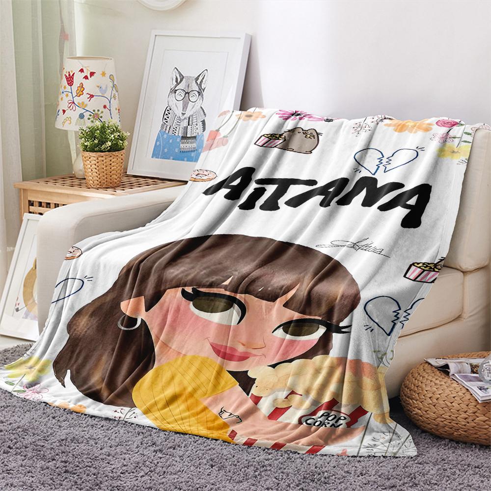 1PC Aitana Print Flannel Blanket, High quality All Seasons, Home Decor, Warmth and Comfort, Perfect for Christmas Gifts