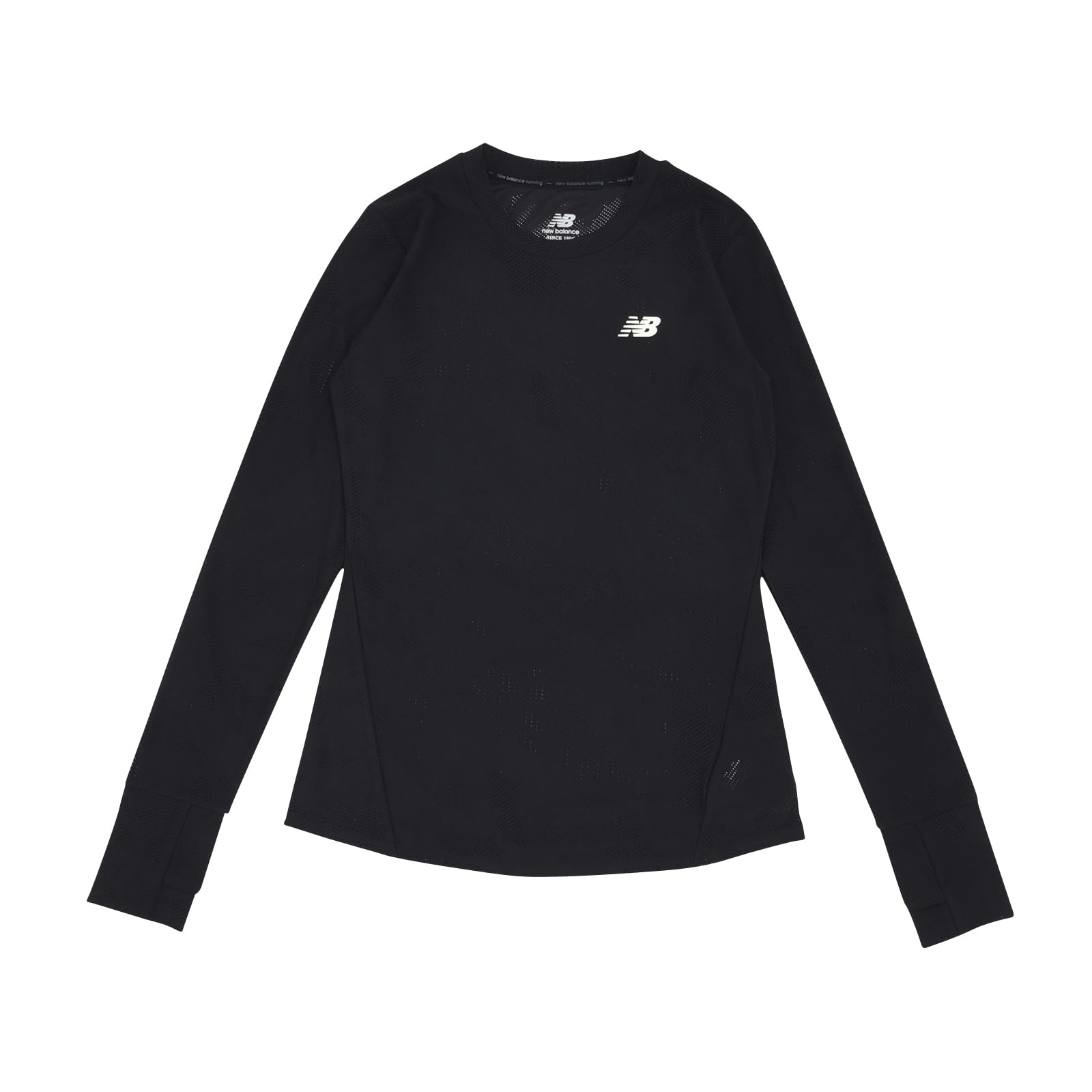 

Long Sleeve Q Speed Jacquard Short Long Sleeve WT33282 BK S [New Balance] T-Shirt T-Shirt Women s (Black)