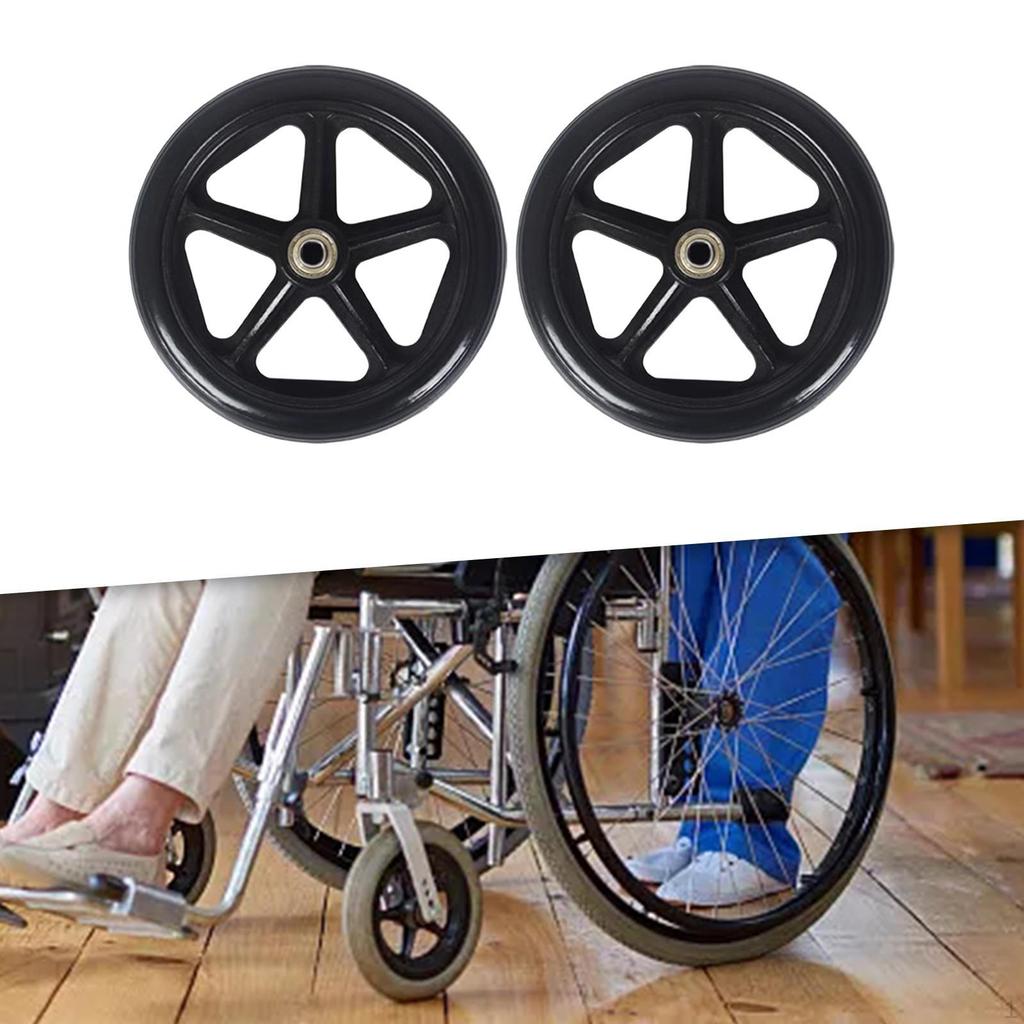 2Pcs Wheelchair Replacement Front Wheel Silent Heavy Duty for