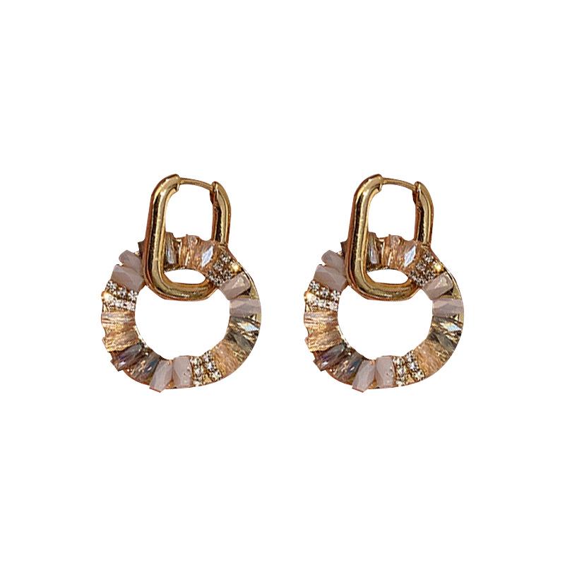 Vintage Zircon Hoop Earrings: European-American Style, Versatile High-End Fashion for Women