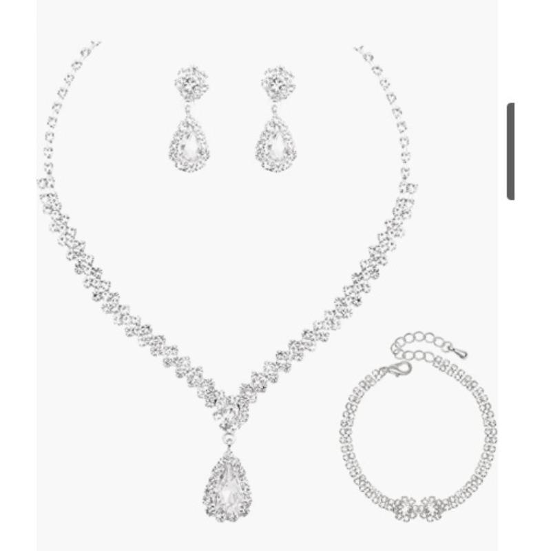 New Style Jewelry - Metal Necklace and Earrings - Wedding Bride Set Combination