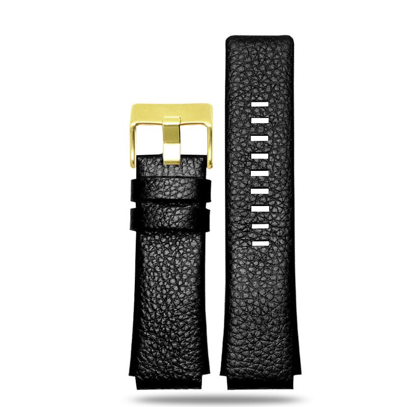 Hochwertiges Weiches Kalbslederarmband Herrenkette Für Diesel DZ1089 DZ1123 DZ1132 Ersatz Konvexes Armband 30*22mm 30mm*20 28*20mm Schwarz