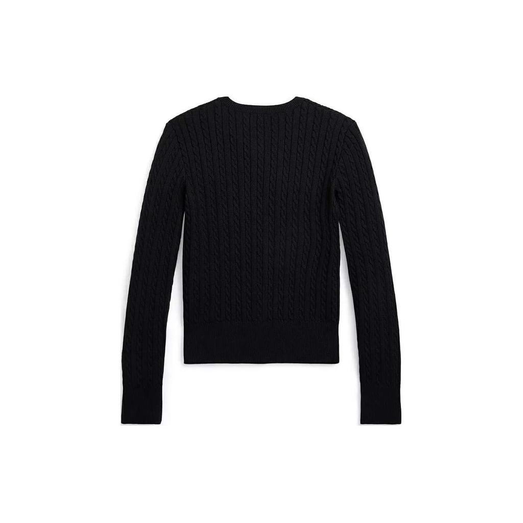 Polo Ralph Lauren Solid Color Single-Breasted Casual Long Sleeve Sweater Kids Sweater Black 313919829-002