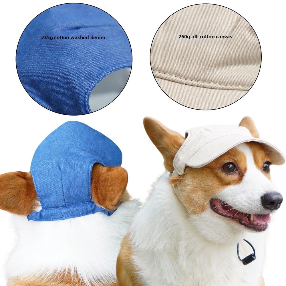 Premium Canvas Dog Baseball Cap Adjustable Pet Hat With Ear Holes Novelty Visor for Outdoor Sports Summer Winter Support Custom