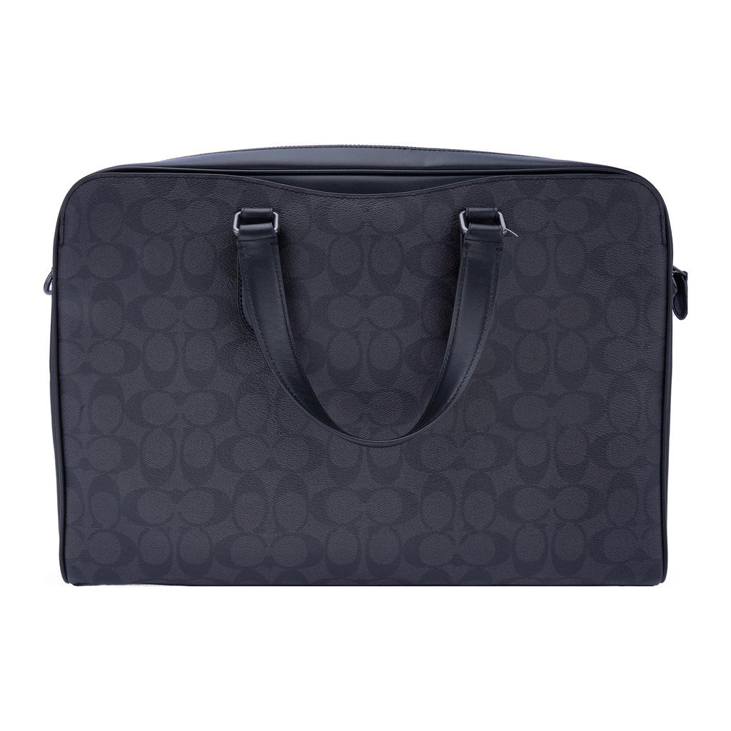 New COACH Graham Calfskin Portable One Shoulder Crossbody Briefcases Large Size Men's Black C8175-QBN3A