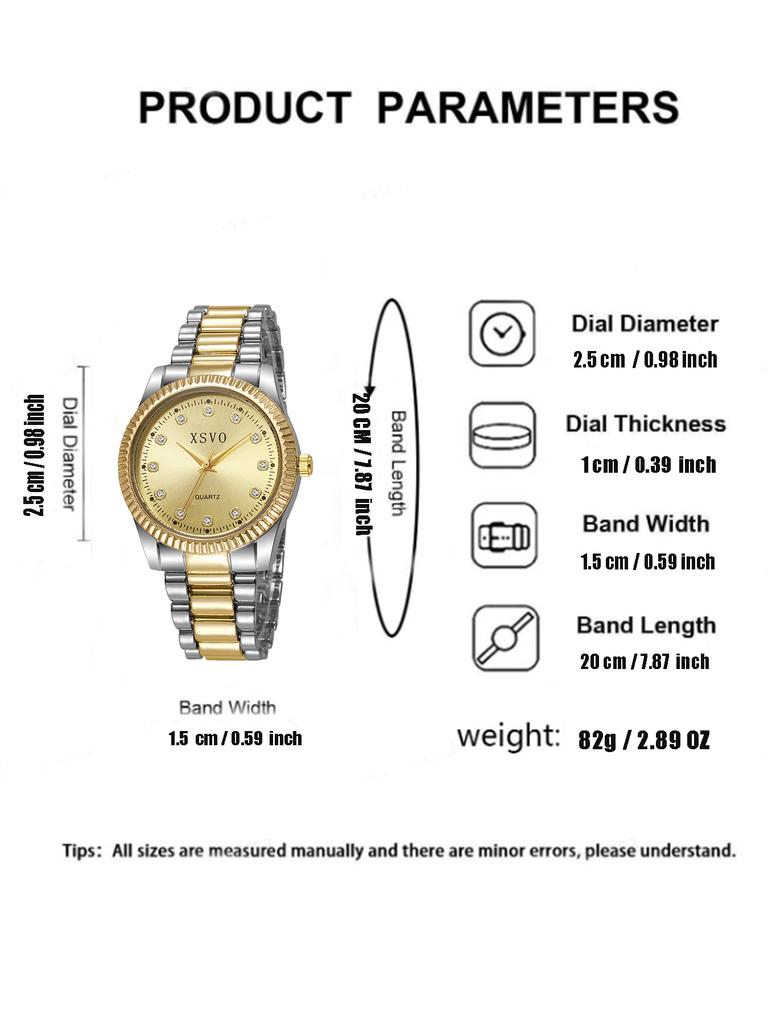Fashion Round Dial Alloy Material Women's Quartz Watch Bracelet Set of 7, Suitable for Christmas and Thanksgiving Gifts