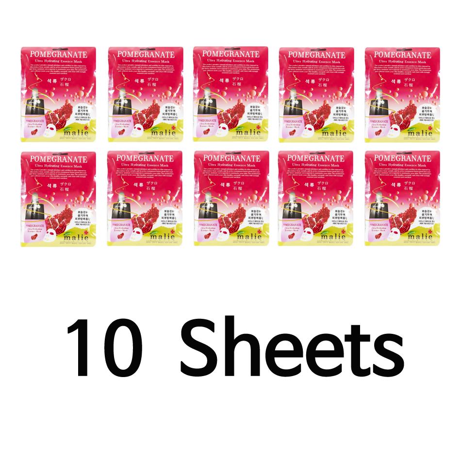Face Mask Sheet Pomegranate Hydrating Essence Mask Pack Skin Care (10 sheets and 2 options) Korean Cosmetics