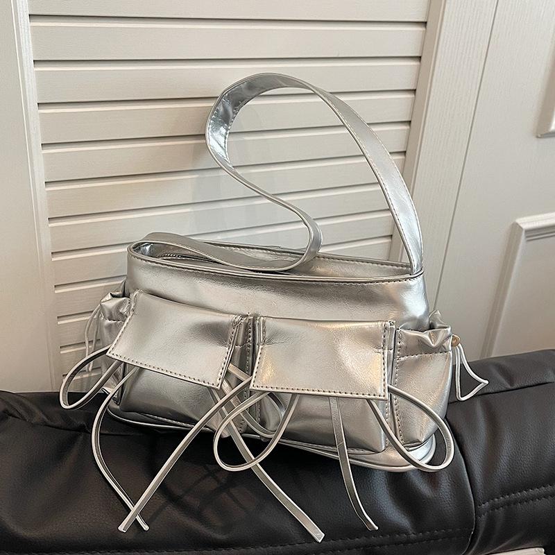 Fashion PU Buckle Pocket Underarm Bag Women's New Trendy Underarm Bag Versatile Shoulder Bag