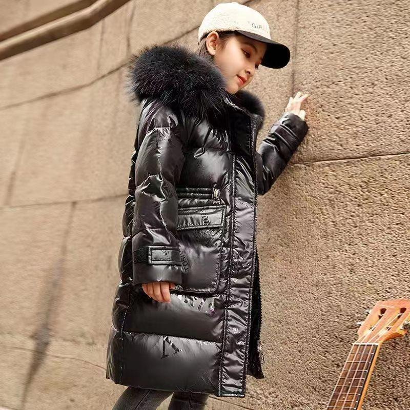 Fete Haine căptușită din bumbac Jachetă căptușită cu bumbac pentru copii, de lungime medie, în stil străin Jachetă căptușită din bumbac Palton de iarnă îngroșat